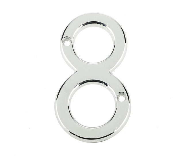 Frelan Hardware Door Furniture Polished Chrome / Numerals / 8 Frelan - 75mm PC Screwfix numeral 8