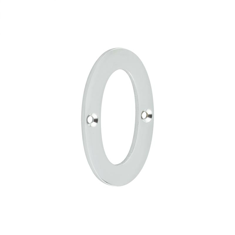 Frelan Hardware Polished Chrome Frelan - 75mm Polished Chrome 0 Screw Fix Numeral