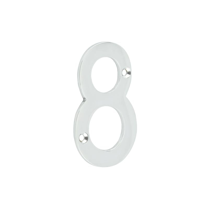 Frelan Hardware Polished Chrome Frelan - 75mm Polished Chrome 8 Screw Fix Numeral