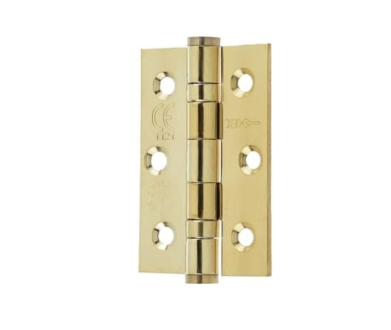 Frelan Hardware Hinges Electro Brass / Ball Bearing Hinges / 3" (76mm) Frelan - 76 x 50mm Stainless Steel Ball Bearing Hinges - Electro Brass