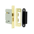 Frelan Hardware Locks & Latches Electro Brass Frelan - 76mm EB 2/L sashlock square forend & radiused strike plate