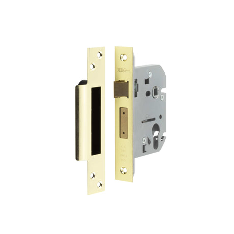 Frelan Hardware Locks & Latches Polished Brass / Euro Profile Sashlocks / 3" / 76mm Frelan - 76mm PB Euro profile sashlock