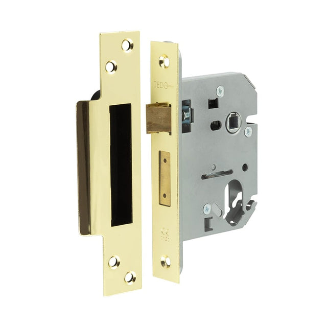 Frelan Hardware Locks & Latches Polished Brass Frelan - 76mm PB Oval Profile Sashlock