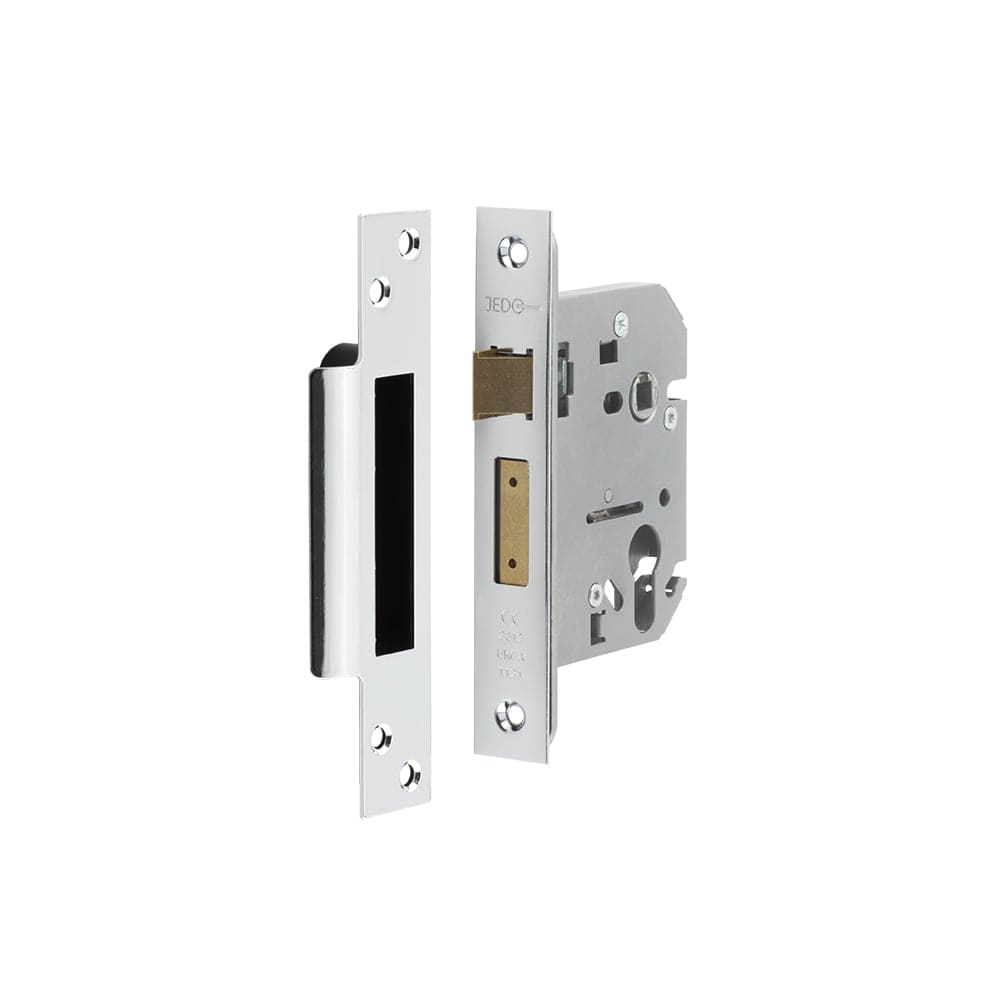 Frelan Hardware Locks & Latches Polished Chrome / Euro Profile Sashlocks / 3" / 76mm Frelan - 76mm PC Euro profile sashlock