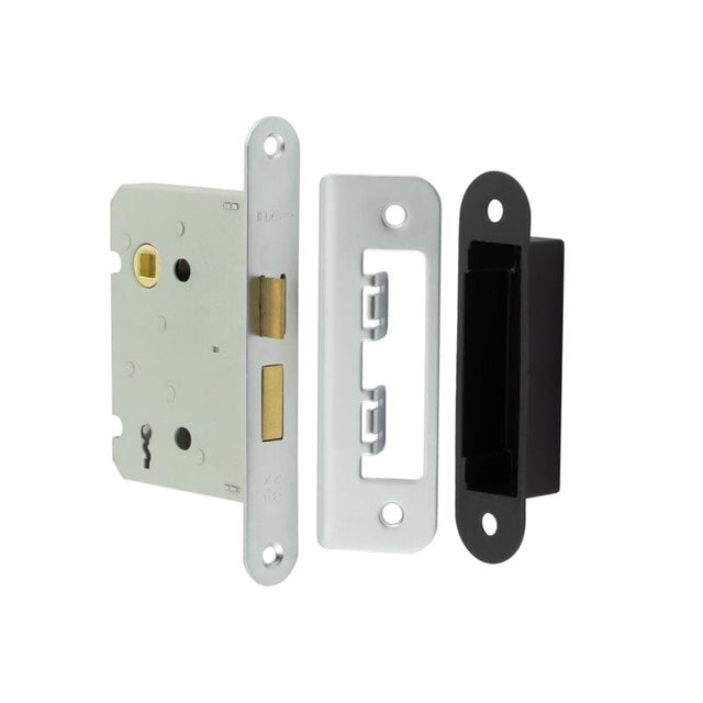 Frelan Hardware Locks & Latches Satin Nickel Frelan - 76mm SN 2/L sashlock large radiused strike & forend