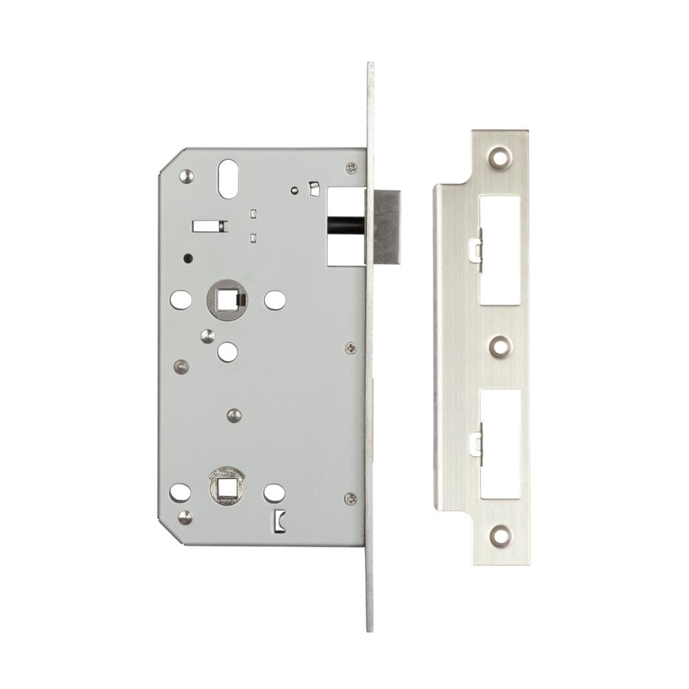 Frelan Hardware Locks & Latches Satin Stainless Steel Frelan - 78mm sss Din bathroom lock 60mm backset