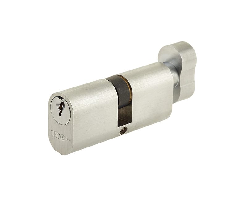 Frelan Hardware Locks & Latches Satin Chrome Frelan - 80mm SC Oval cyl & turn