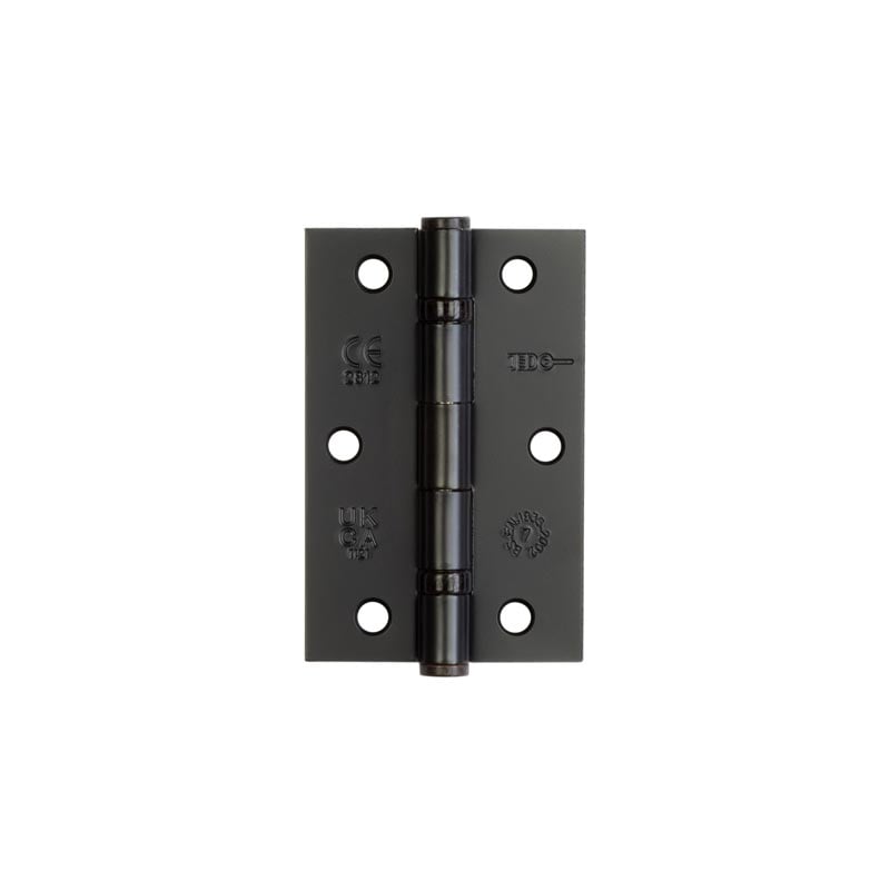 Frelan Hardware Hinges Black / Ball Bearing Hinges / 3.5" (89mm) Frelan - 89x58x2mm Black Steel ball bearing hinge