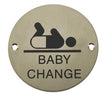 Frelan Hardware Door Furniture Satin Stainless Steel / Signs Frelan - Baby Change - Signage 75mm Dia. - Satin Stainless Steel