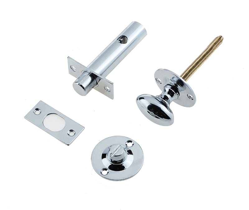Frelan Hardware Door Furniture Polished Chrome / No Frelan - Bathroom Bolt c/w Mortice Bolt - Polished Chrome