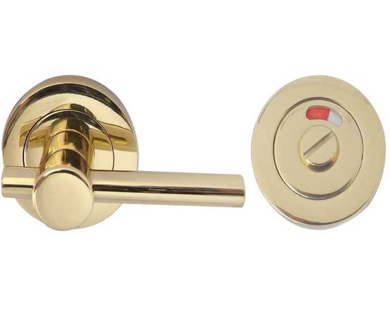 Frelan Hardware Door Furniture Polished Brass / Easy Turn & Release Frelan - Bathroom Easy Turn & Release with Indicator - Polished Brass