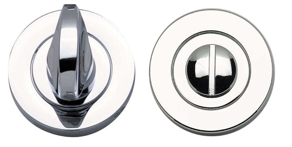 Frelan Hardware Door Furniture Polished Chrome / No Frelan - Bathroom Turn & Release without Indicator - Polished Chrome