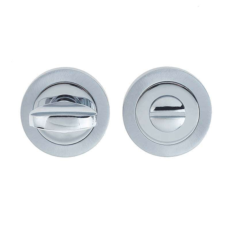 Frelan Hardware Door Furniture Polished Chrome/Satin Chrome / No Frelan - Bathroom Turn & Release without Indicator - Polished Chrome/Satin Chrom