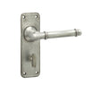 Frelan Hardware Door Furniture Pewter / Bathroom Lock Handles Frelan - Belfry Bathroom Lock Handles on Backplate - Pewter