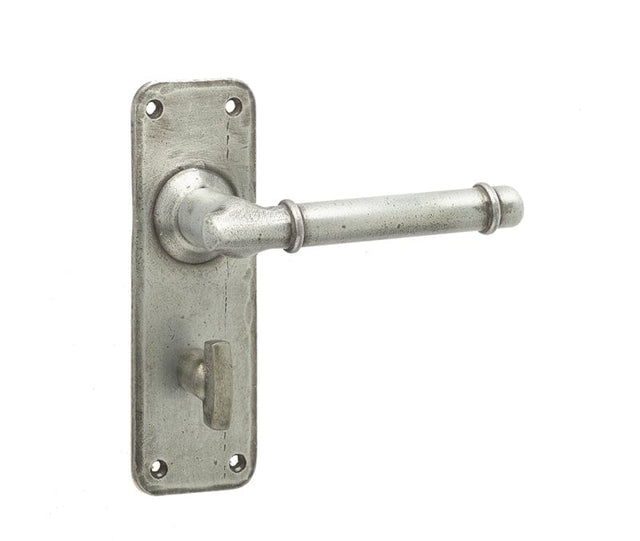 Frelan Hardware Door Furniture Pewter / Bathroom Lock Handles Frelan - Belfry Bathroom Lock Handles on Backplate - Pewter