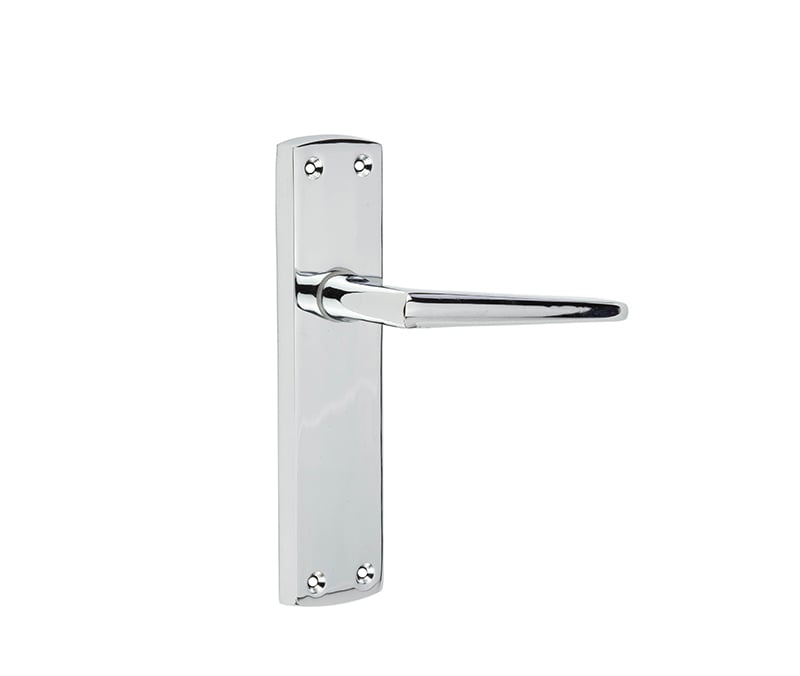 Frelan Hardware Door Furniture Polished Chrome / Latch Handles Frelan - Bray Lever Latch Handles on Backplate - Polished Chrome