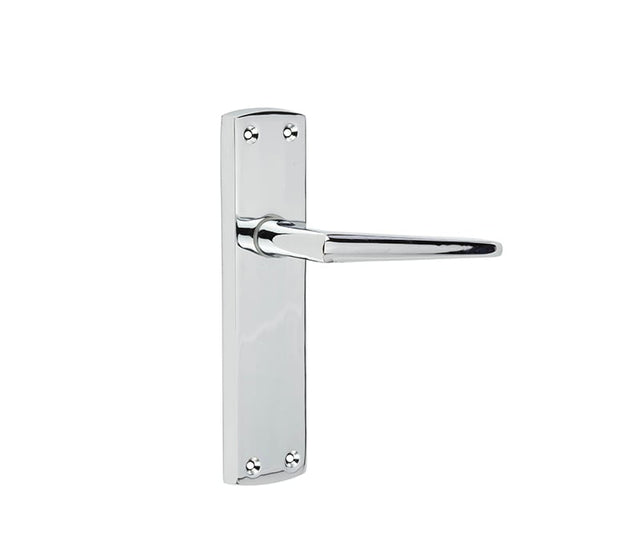 Frelan Hardware Door Furniture Polished Chrome / Latch Handles Frelan - Bray Lever Latch Handles on Backplate - Polished Chrome
