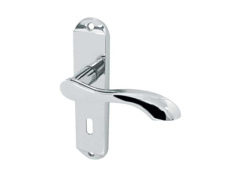 Frelan Hardware Door Furniture Polished Chrome / Std. Lock Handles Frelan - Broadway Standard Lever Lock Handles on Backplates - Polished Chrome
