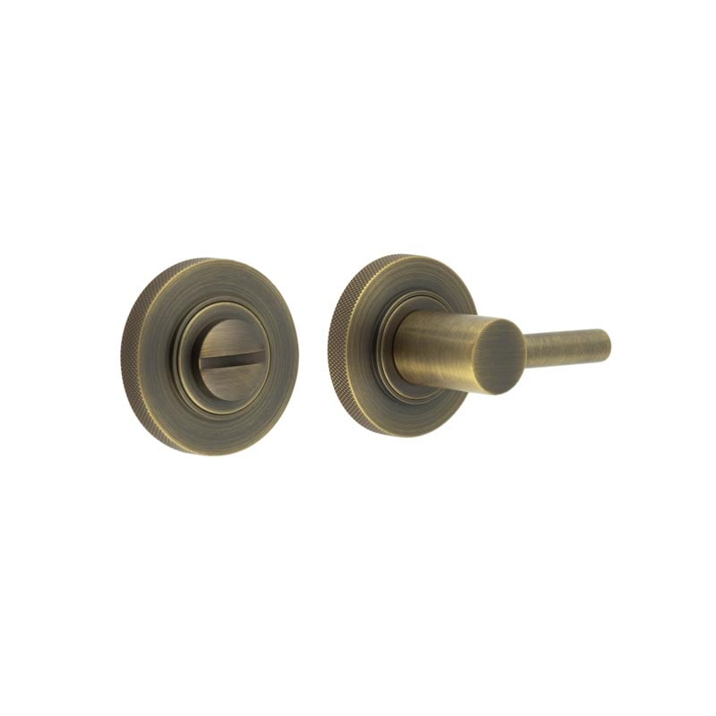 Frelan Hardware Door Furniture Antique Brass Frelan - Burlington Easy Turn & Release Knurled Rose Antique Brass