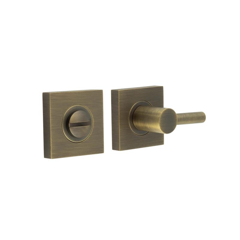 Frelan Hardware Door Furniture Antique Brass Frelan - Burlington Easy Turn & Release Square Plain Rose Antique Brass