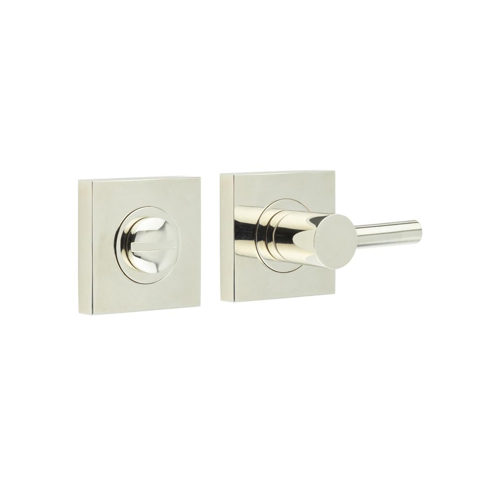 Frelan Hardware Door Furniture Polished Nickel Frelan - Burlington Easy Turn & Release Square Plain Rose Polished Nickel