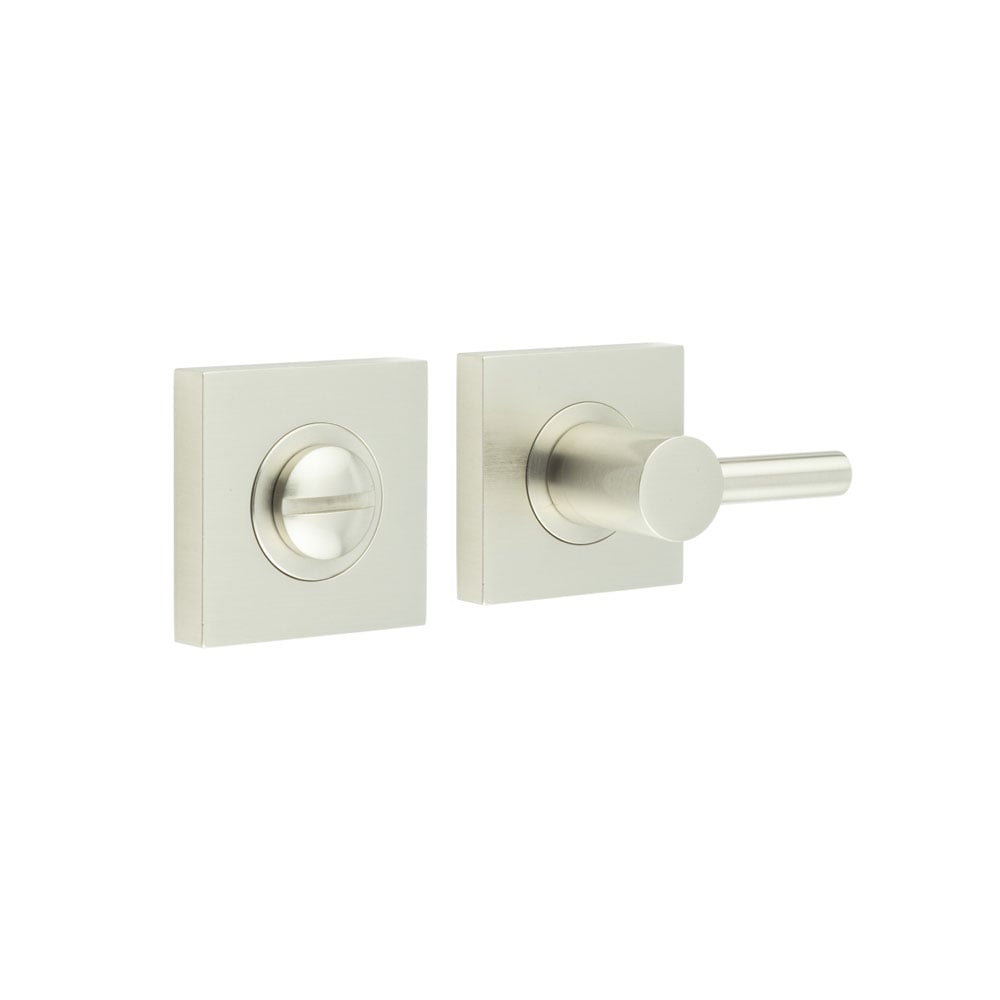 Frelan Hardware Door Furniture Satin Nickel Frelan - Burlington Easy Turn & Release Square Plain Rose Satin Nickel