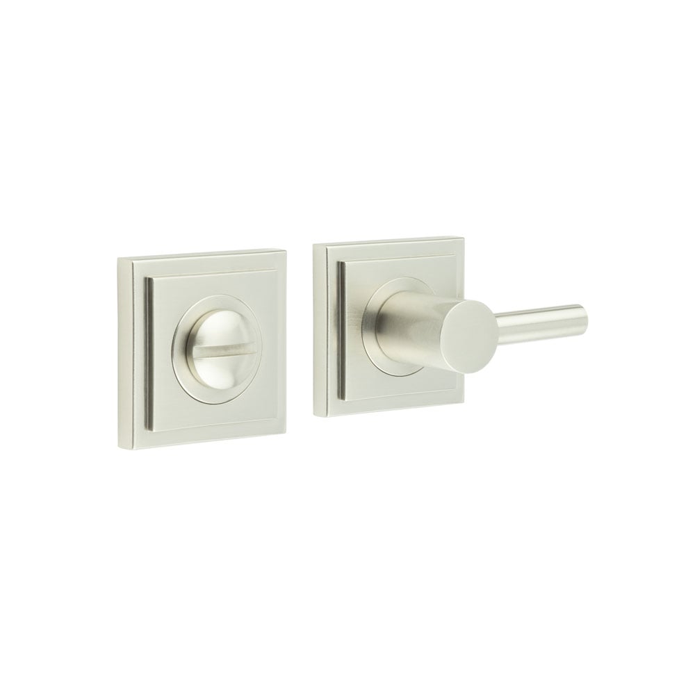 Frelan Hardware Door Furniture Satin Nickel Frelan - Burlington Easy Turn & Release Square Stepped Rose Satin Nickel