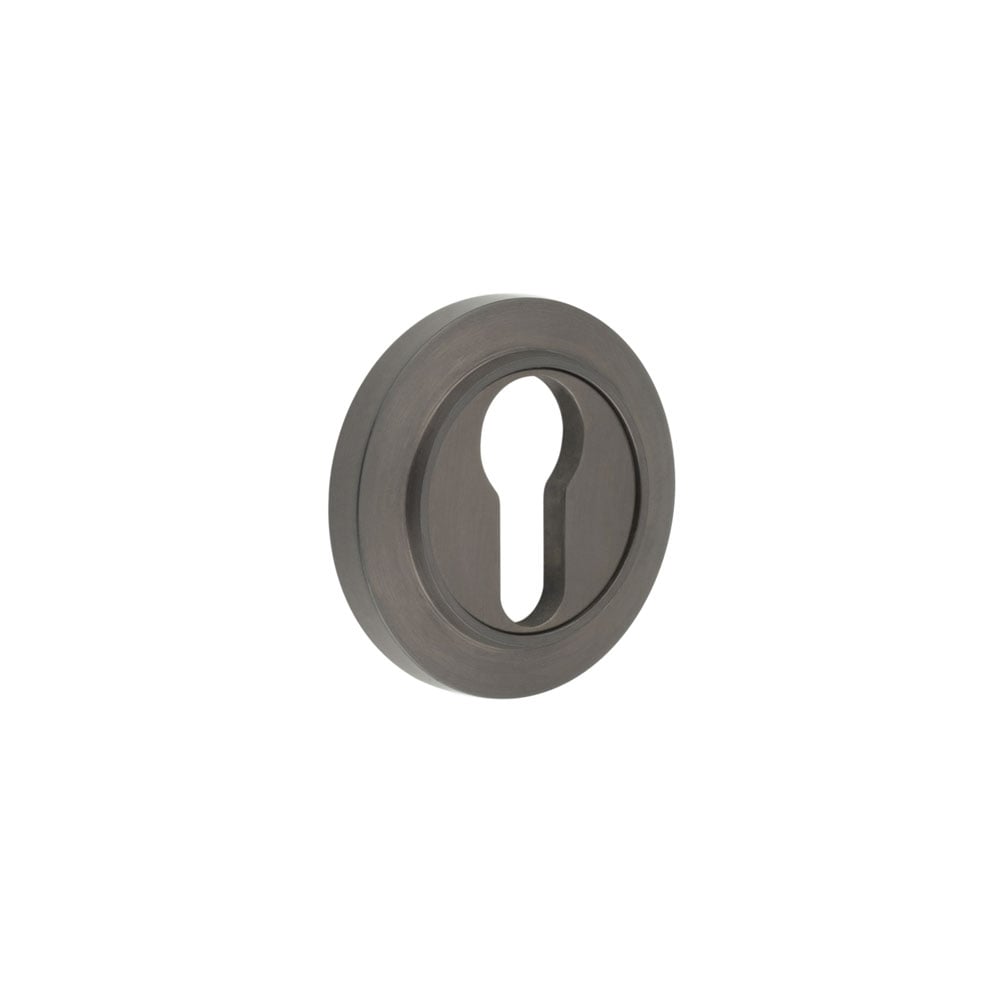 Frelan Hardware Door Furniture Dark Bronze / Euro Profile Escutcheons Frelan - Burlington Euro Profile Escutcheons Chamfered Rose Dark Bronze