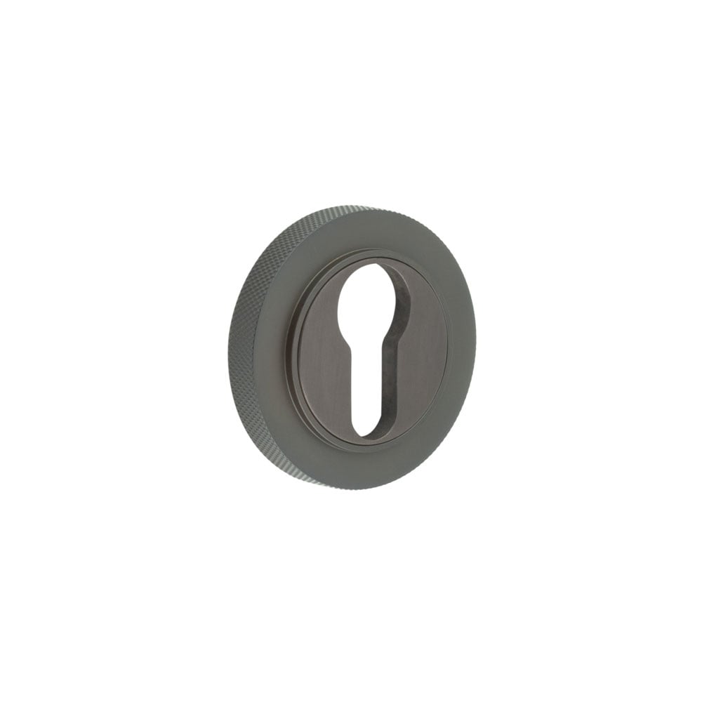 Frelan Hardware Door Furniture Dark Bronze / Euro Profile Escutcheons Frelan - Burlington Euro Profile Escutcheons Knurled Rose Dark Bronze