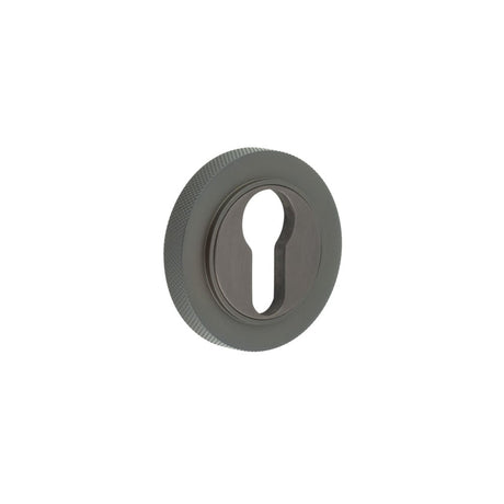Frelan Hardware Door Furniture Dark Bronze / Euro Profile Escutcheons Frelan - Burlington Euro Profile Escutcheons Knurled Rose Dark Bronze