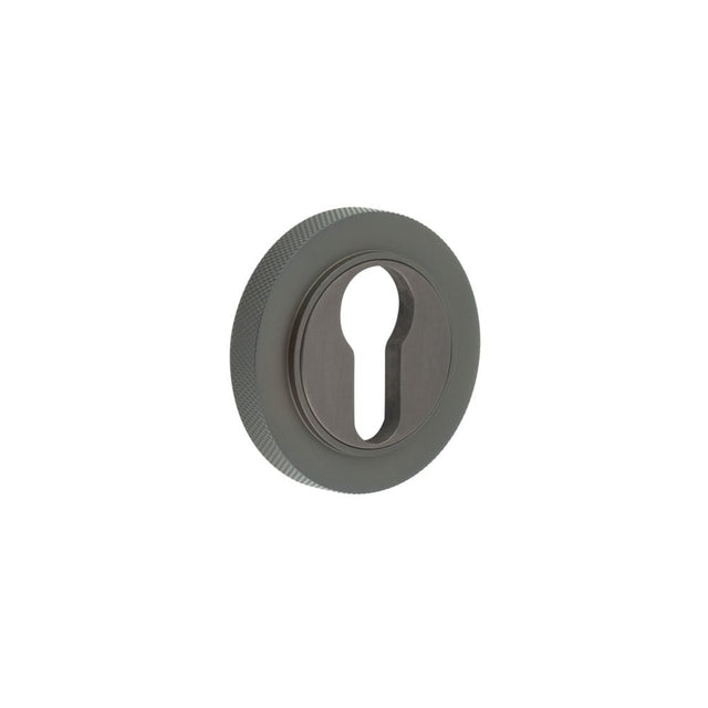 Frelan Hardware Door Furniture Dark Bronze / Euro Profile Escutcheons Frelan - Burlington Euro Profile Escutcheons Knurled Rose Dark Bronze