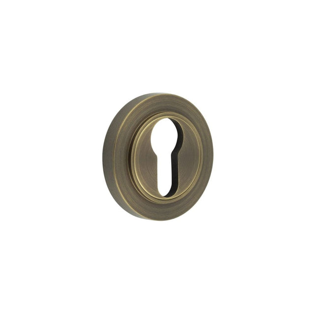 Frelan Hardware Door Furniture Antique Brass / Euro Profile Escutcheons Frelan - Burlington Euro Profile Escutcheons Plain Rose Antique Brass