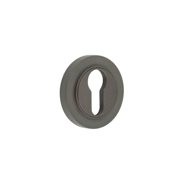 Frelan Hardware Door Furniture Dark Bronze / Euro Profile Escutcheons Frelan - Burlington Euro Profile Escutcheons Plain Rose Dark Bronze