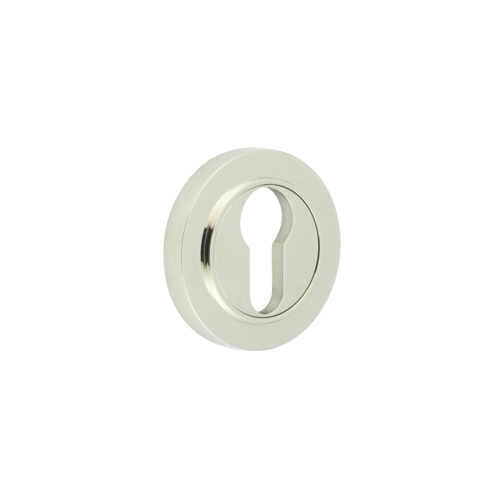 Frelan Hardware Door Furniture Polished Nickel / Euro Profile Escutcheons Frelan - Burlington Euro Profile Escutcheons Plain Rose Polished Nickel