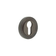 Frelan Hardware Door Furniture Dark Bronze / Euro Profile Escutcheons Frelan - Burlington Euro Profile Escutcheons Reeded Rose Dark Bronze
