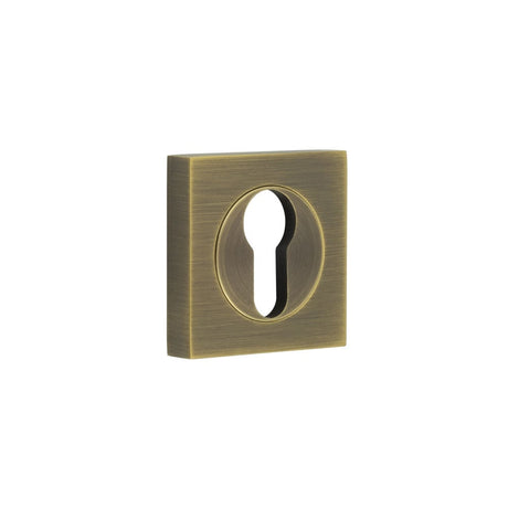 Frelan Hardware Door Furniture Antique Brass / Euro Profile Escutcheons Frelan - Burlington Euro Profile Escutcheons Square Plain Rose Antique Brass