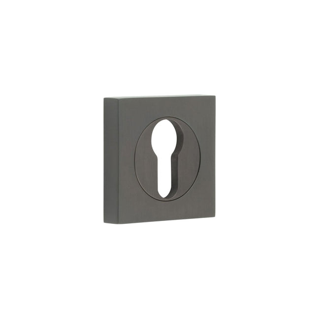 Frelan Hardware Door Furniture Dark Bronze / Euro Profile Escutcheons Frelan - Burlington Euro Profile Escutcheons Square Plain Rose Dark Bronze