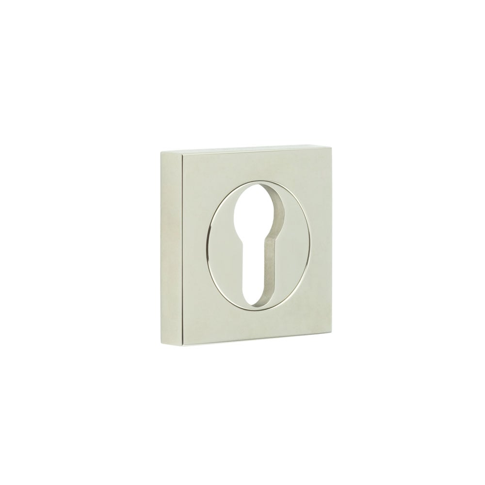 Frelan Hardware Door Furniture Polished Nickel / Euro Profile Escutcheons Frelan - Burlington Euro Profile Escutcheons Square Plain Rose Polished Nickel