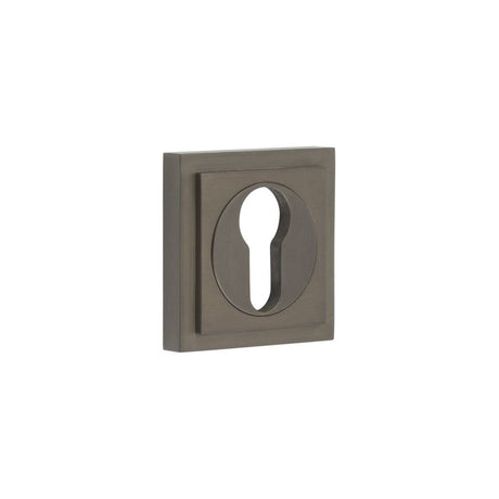 Frelan Hardware Door Furniture Dark Bronze / Euro Profile Escutcheons Frelan - Burlington Euro Profile Escutcheons Square Stepped Rose Dark Bronze