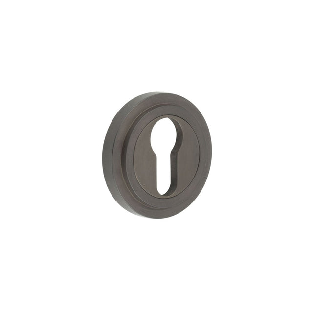 Frelan Hardware Door Furniture Dark Bronze / Euro Profile Escutcheons Frelan - Burlington Euro Profile Escutcheons Stepped Rose Dark Bronze