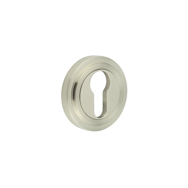 Frelan Hardware Door Furniture Satin Nickel / Euro Profile Escutcheons Frelan - Burlington Euro Profile Escutcheons Stepped Rose Satin Nickel