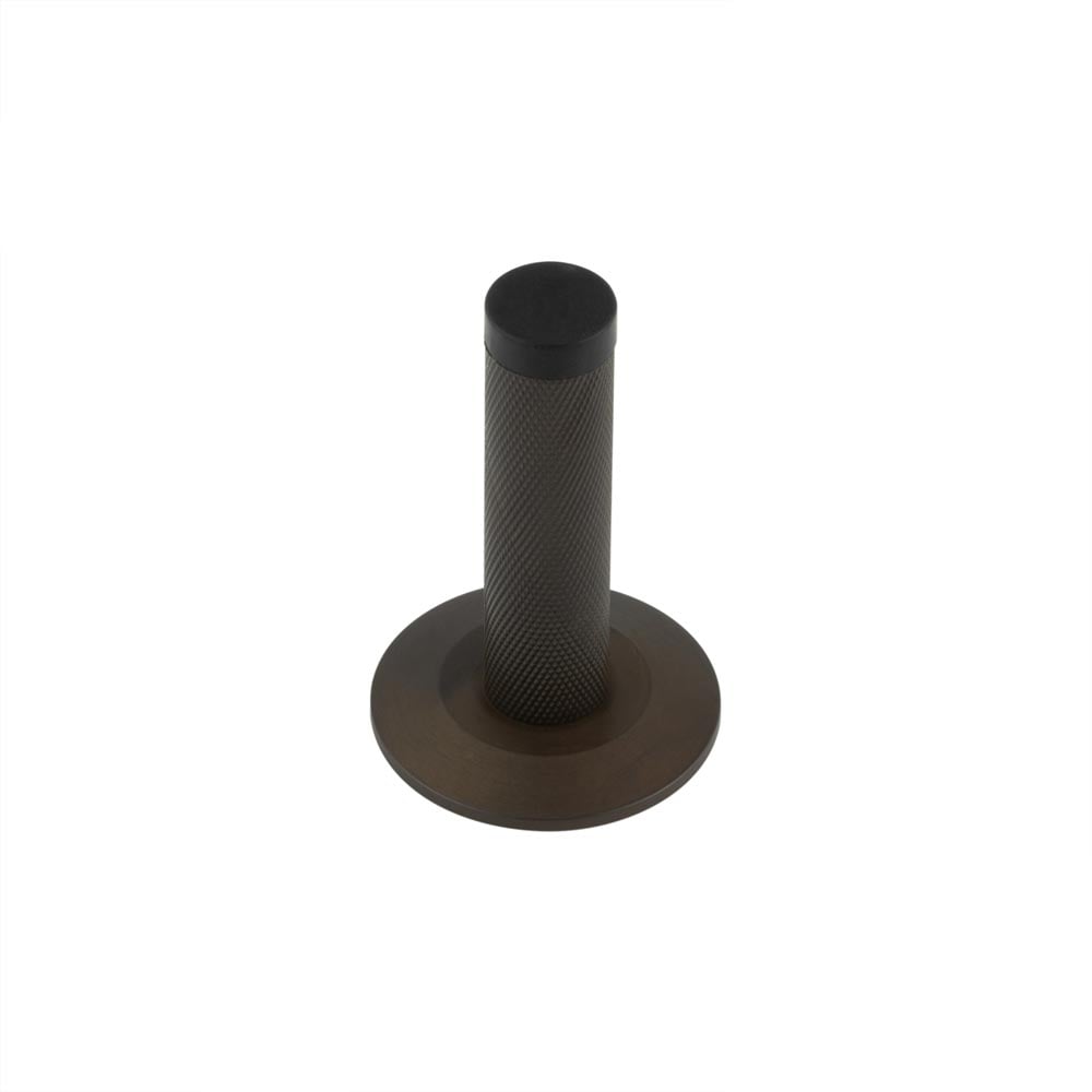 Frelan Hardware Door Furniture Dark Bronze Frelan - Burlington Knurled Wall Mounted Door Stop Chamfered Rose Dark Bronze