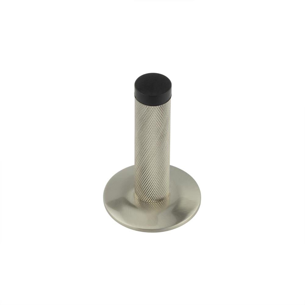 Frelan Hardware Door Furniture Satin Nickel Frelan - Burlington Knurled Wall Mounted Door Stop Chamfered Rose Satin Nickel