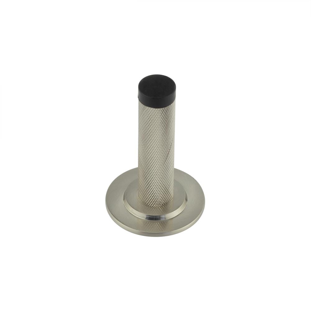 Frelan Hardware Door Furniture Satin Nickel Frelan - Burlington Knurled Wall Mounted Door Stop Stepped Rose Satin Nickel