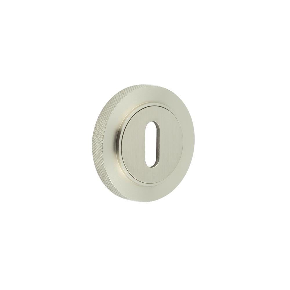 Frelan Hardware Door Furniture Satin Nickel Frelan - Burlington Standard Keyway Escutcheons Knurled Rose Satin Nickel
