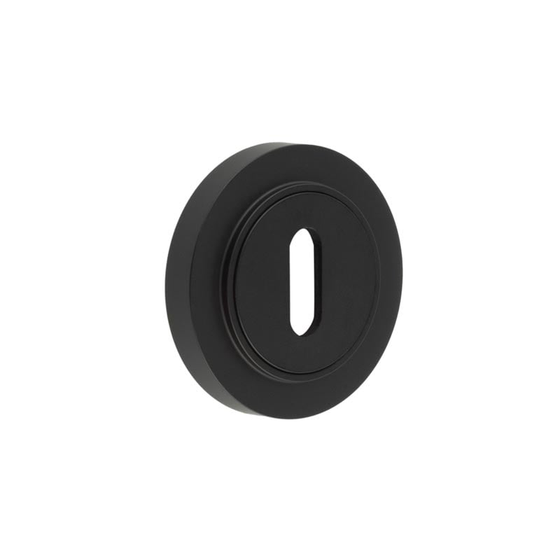 Frelan Hardware Door Furniture Black Frelan - Burlington Standard Keyway Escutcheons Plain Rose Black