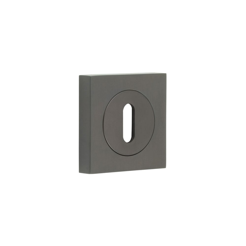 Frelan Hardware Door Furniture Dark Bronze Frelan - Burlington Standard Keyway Escutcheons Square Plain Rose Dark Bronze
