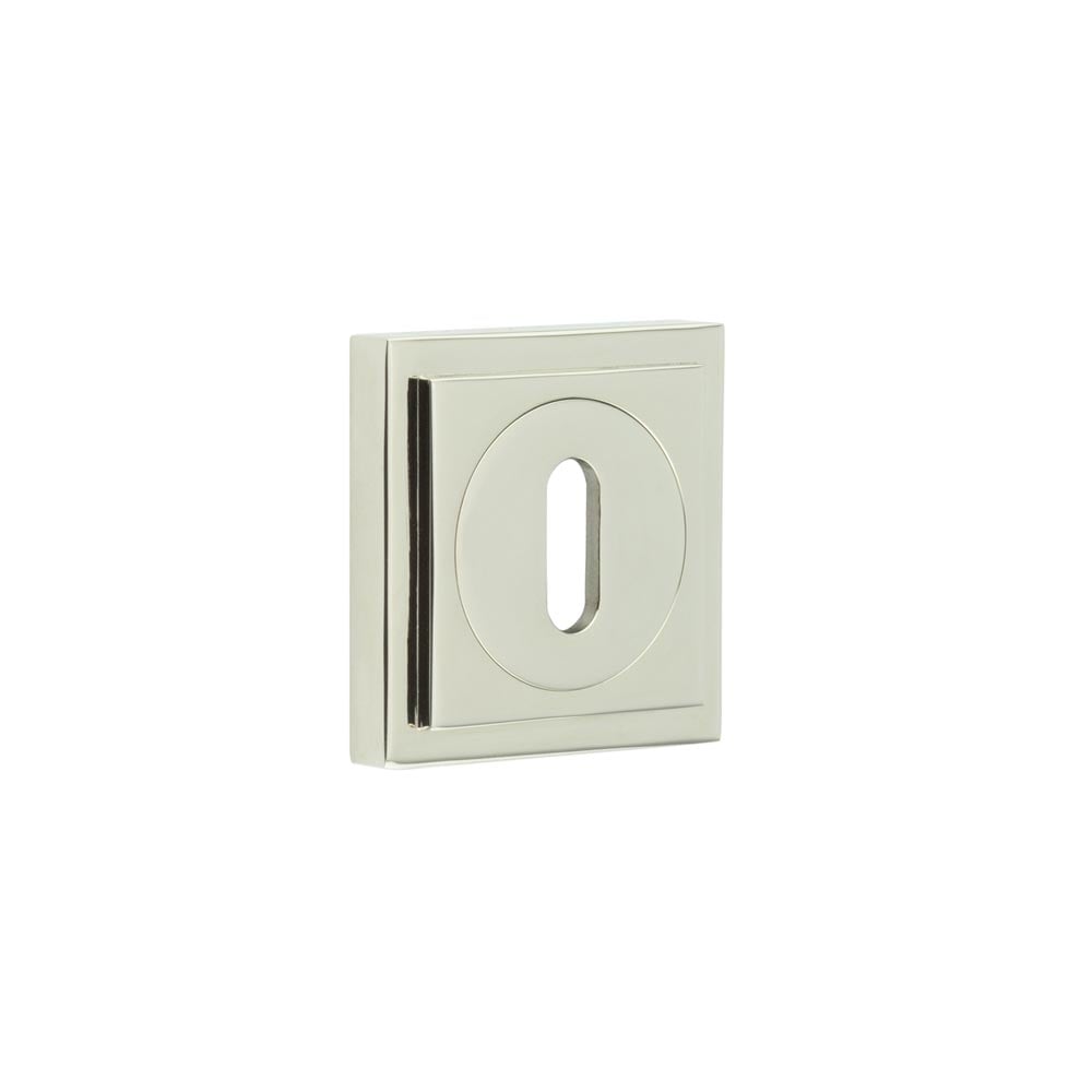 Frelan Hardware Door Furniture Polished Nickel Frelan - Burlington Standard Keyway Escutcheons Square Stepped Rose Polished Nickel