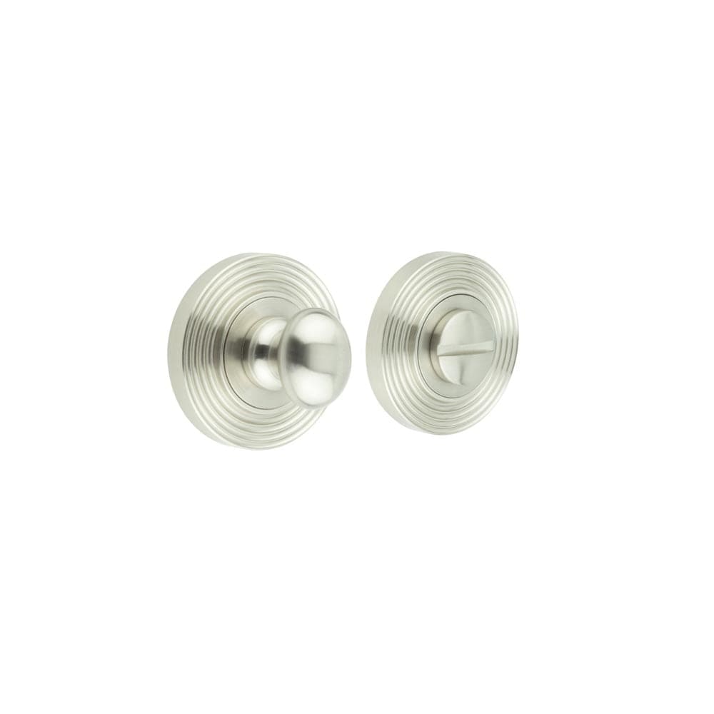 Frelan Hardware Door Furniture Satin Nickel Frelan - Burlington Turns & Releases Inner 1 Reeded Rose Satin Nickel