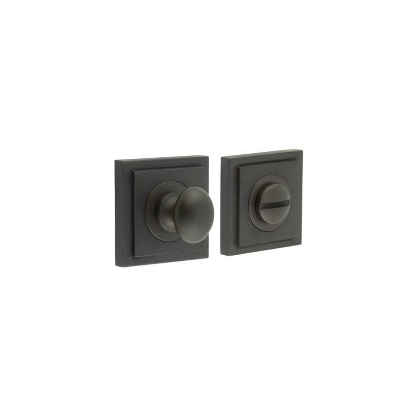 Frelan Hardware Door Furniture Dark Bronze Frelan - Burlington Turns & Releases Inner 1 Square Stepped Rose Dark Bronze